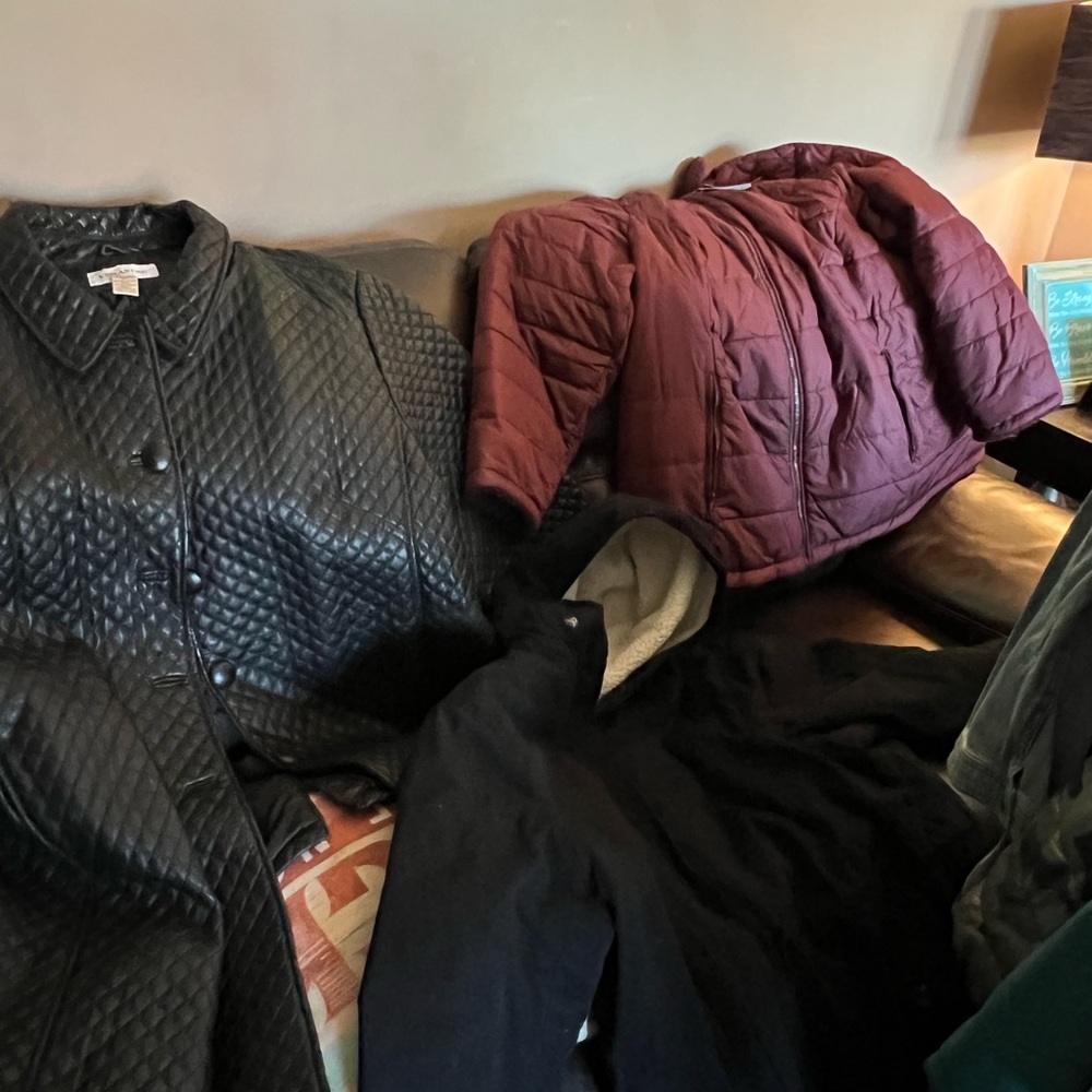 LOT OF 18 PLUS SIZE JACKETS AND COATS!!